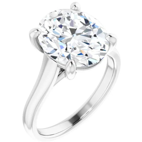 2 Carat Lab Grown Diamond Engagement Ring Oval Solitaire