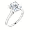 3.00 carat round lab diamond engagement ring solitaire 18k white gold