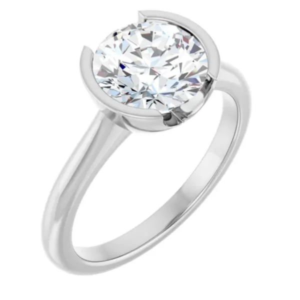 bezel lab diamond engagement ring solitaire round designer