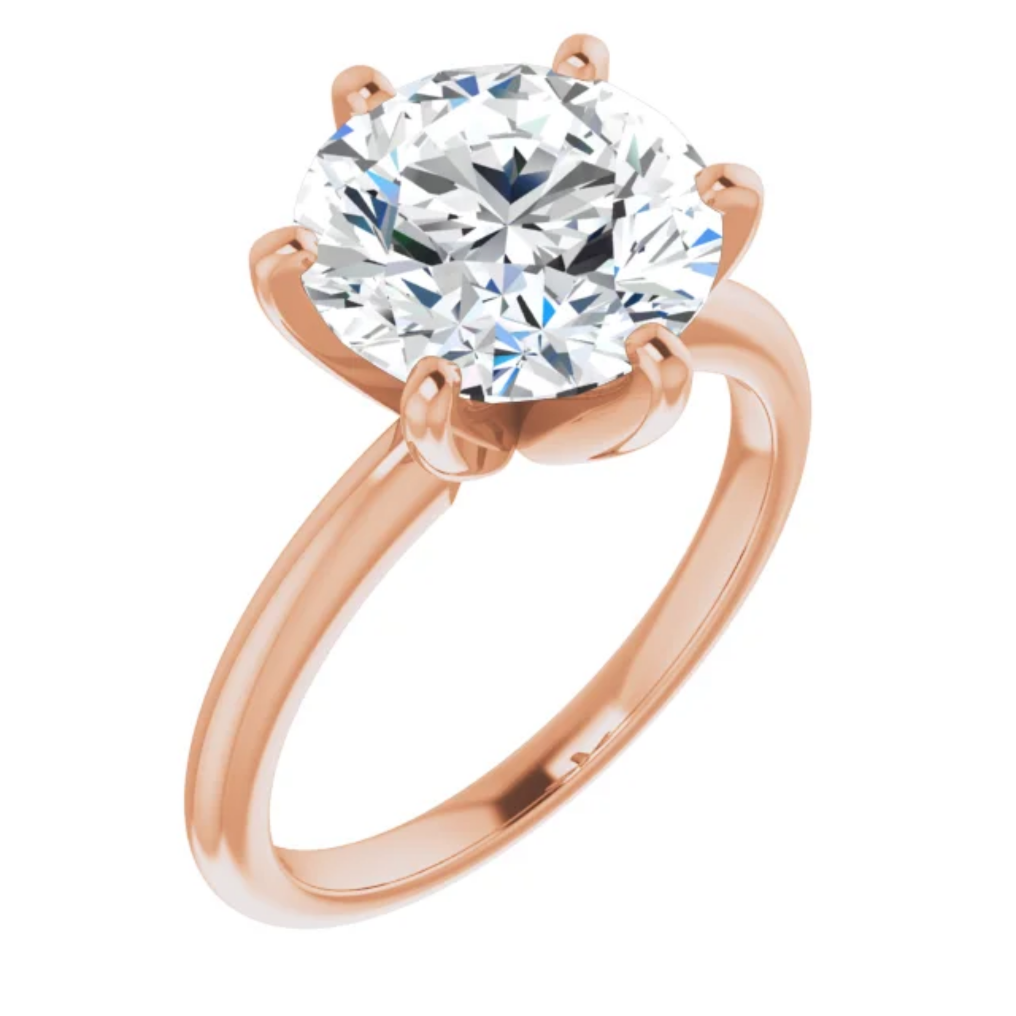 2 carat lab diamond engagement ring solitaire round Tiffany rose gold