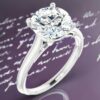 3.00 carat round lab diamond engagement ring solitaire 18k white gold