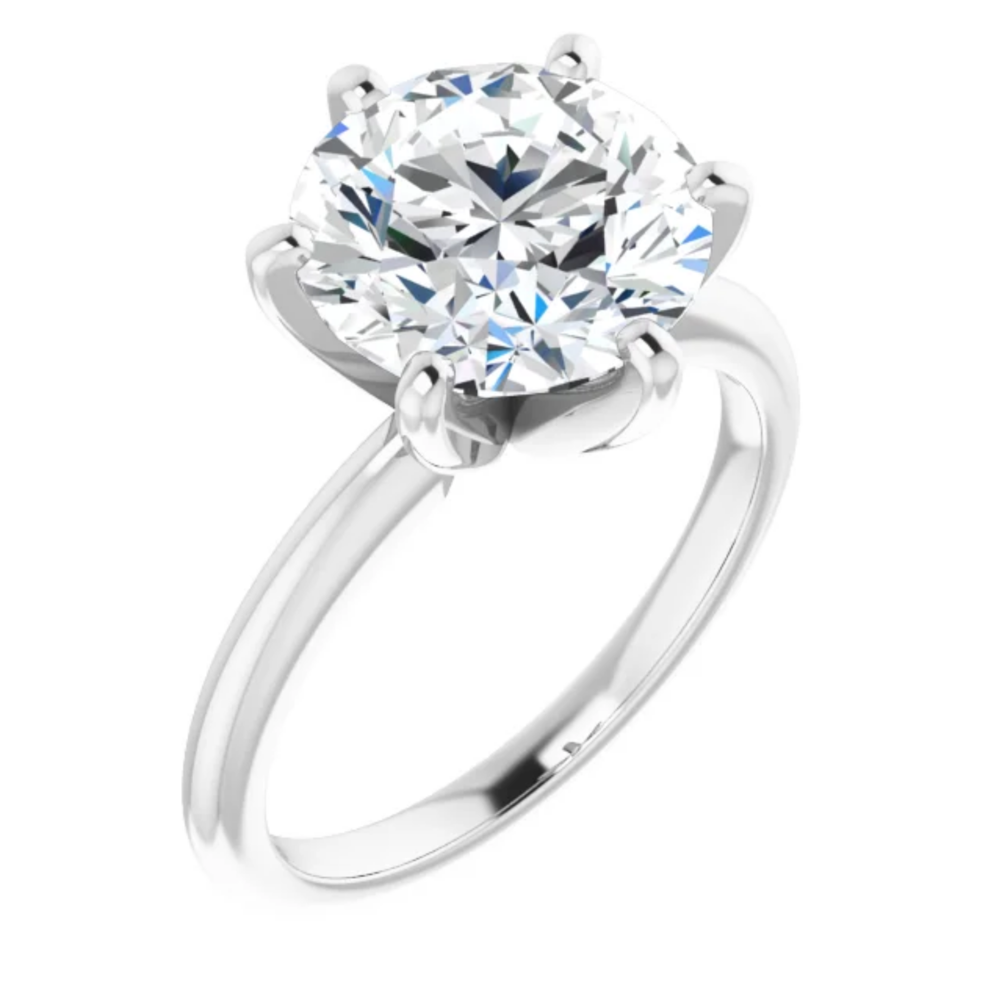 1.50 carat round lab diamond engagement ring solitaire classic 18k white gold tiffany