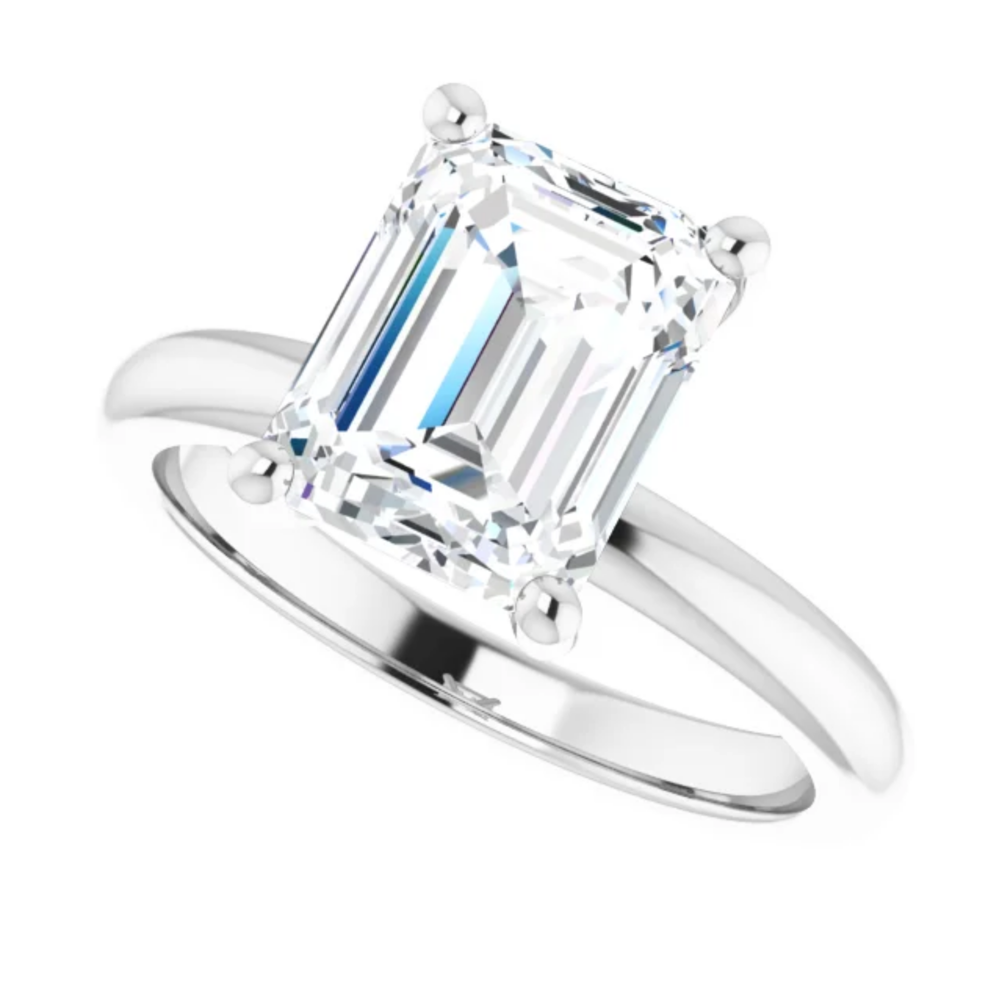emerald lab diamond engagement ring hidden halo solitaire setting