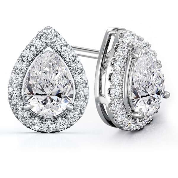 pear shape halo lab diamond engagement ring
