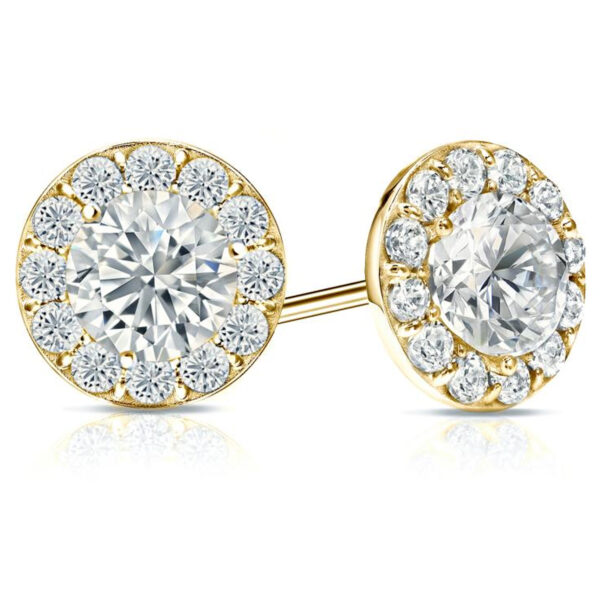 yellow gold stud earrings