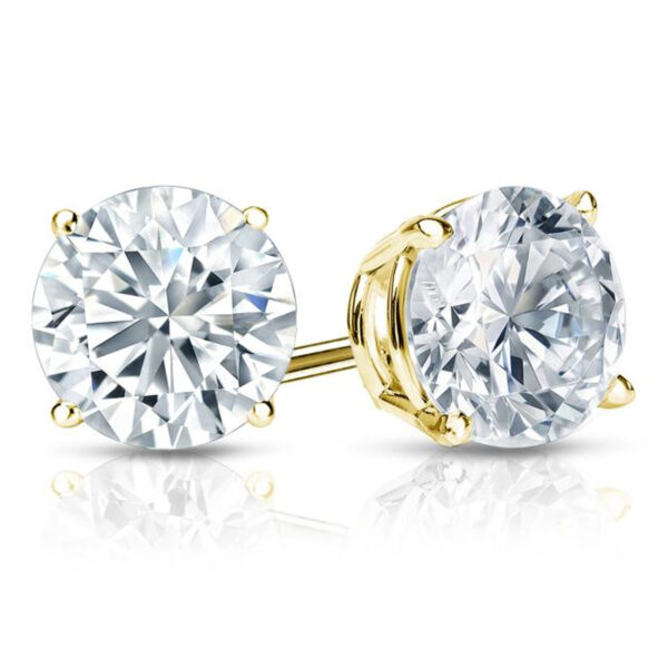 yellow gold lab diamond stud earrings