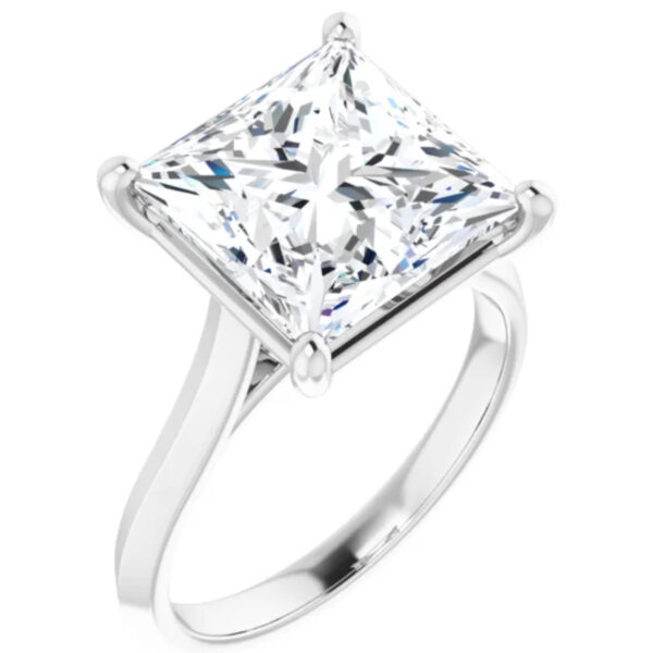 Solitaire Lab Grown Diamond Engagement Ring Princess Cut 3 Ct.