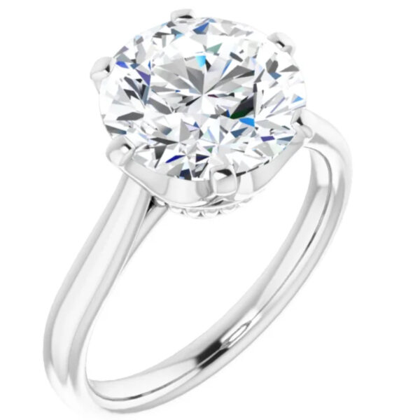 Tiffany Solitaire Style Lab Grown Diamond Engagement Ring Round Cut