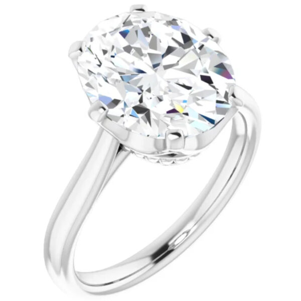 Solitaire Style Lab Grown Diamond Engagement Ring Oval Cut