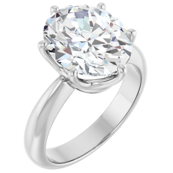Solitaire Oval Lab Grown Diamond Engagement Ring Prong Set