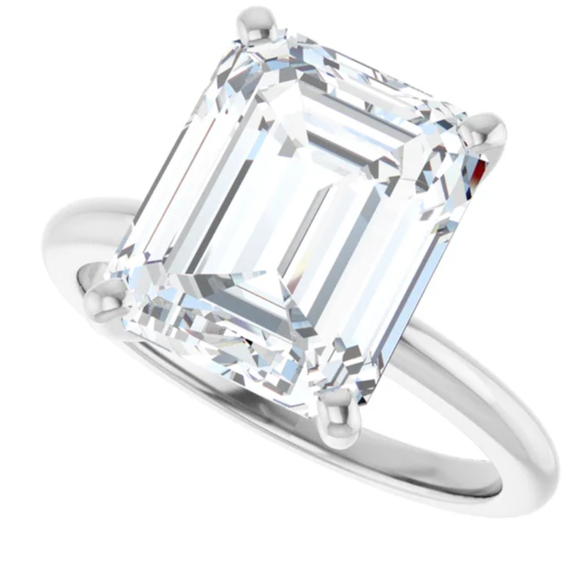 Unique 2 Carat Emerald Cut Lab Grown Diamond Engagement Ring 5 Unique 2 Carat Emerald Cut Lab Grown Diamond Engagement Ring - Image 5