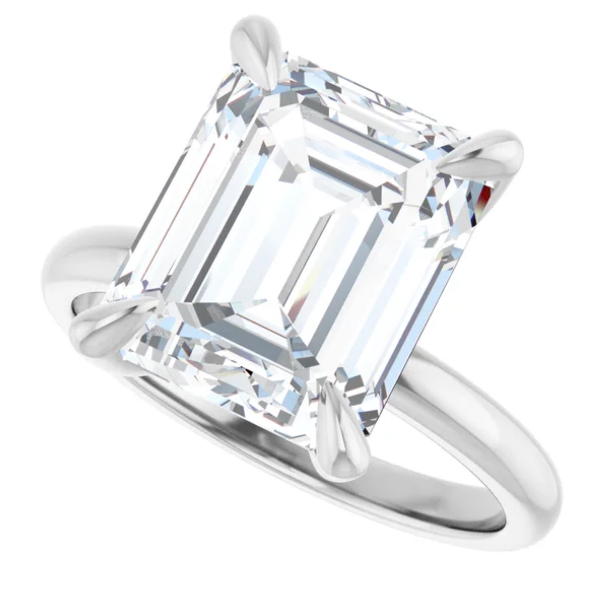 2 Carat Lab Grown Diamond Engagement Ring Emerald Cut 5 2 Carat Lab Grown Diamond Engagement Ring Emerald Cut Solitaire