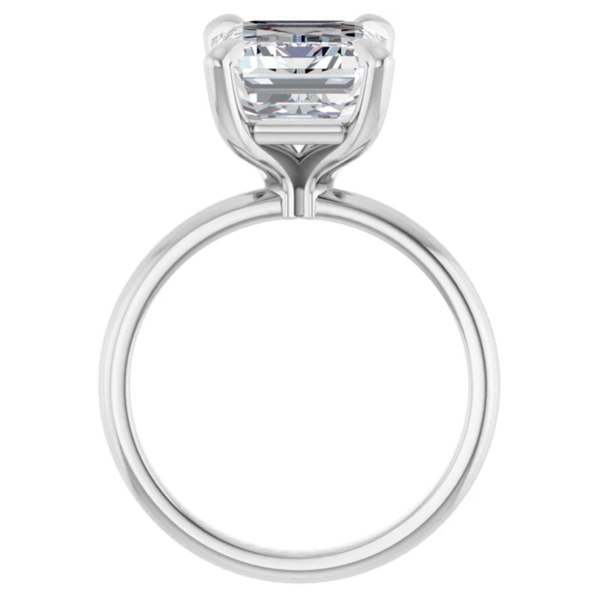 2 Carat Lab Grown Diamond Engagement Ring Emerald Cut 3 2 Carat Lab Grown Diamond Engagement Ring Emerald Cut 14k White Gold