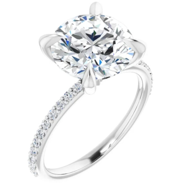 Round Lab Grown Diamond Engagement Ring Solitaire 3.25 Carats