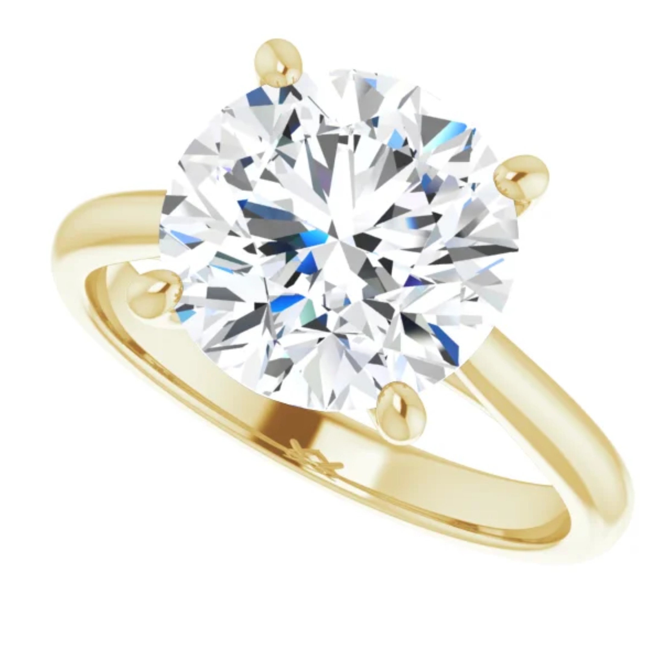 Round 3 Carat Lab Diamond Engagement Ring 14k Yellow Gold 5 3 carat lab diamond engagement ring 14k yellow gold