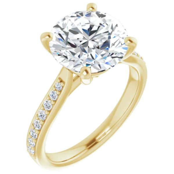 2 carat lab diamond engagement ring yellow gold