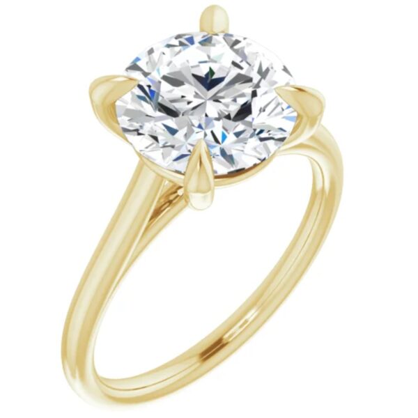 2 carat lab diamond engagement ring yellow gold