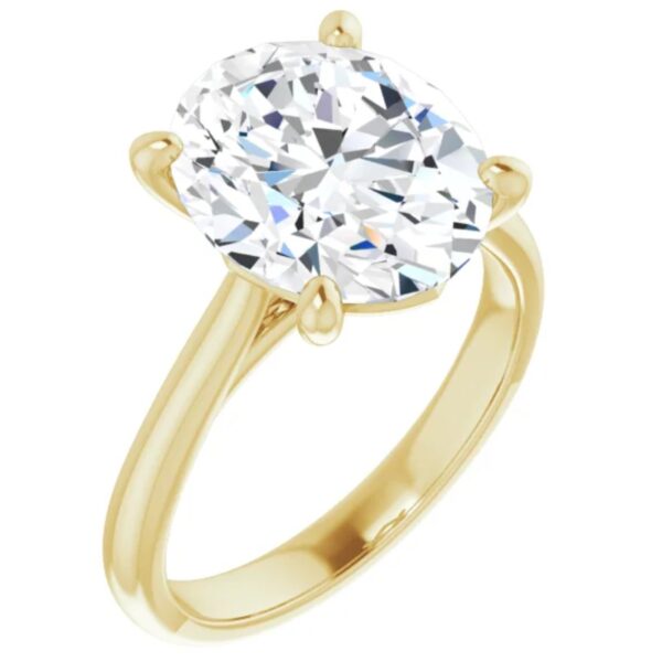 2 carat oval lab diamond engagement ring yellow gold