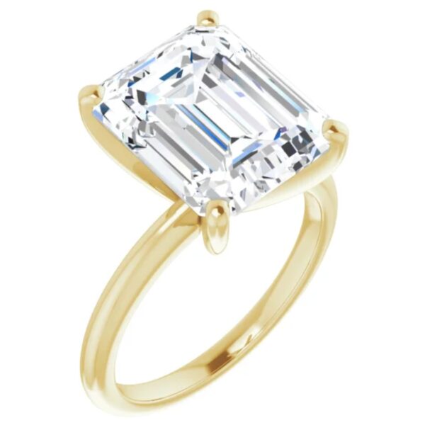 3 carat emerald lab diamond engagement ring solitaire