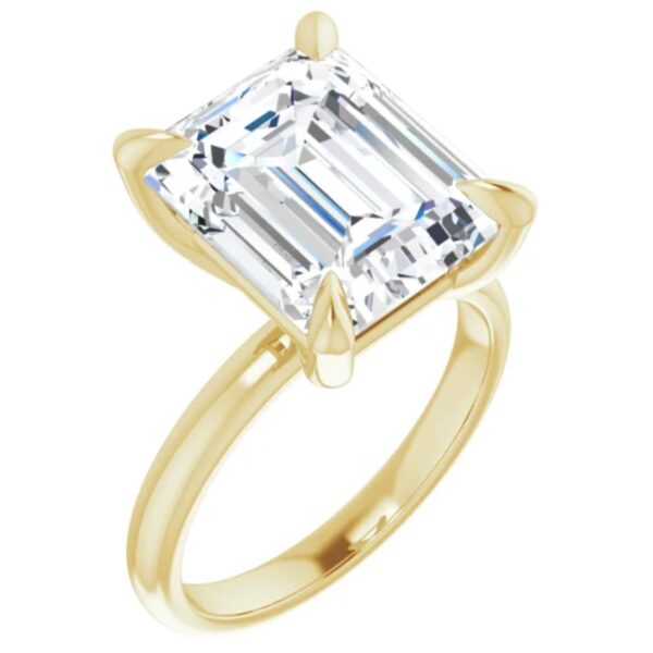 3 carat emerald lab diamond engagement ring yellow gold