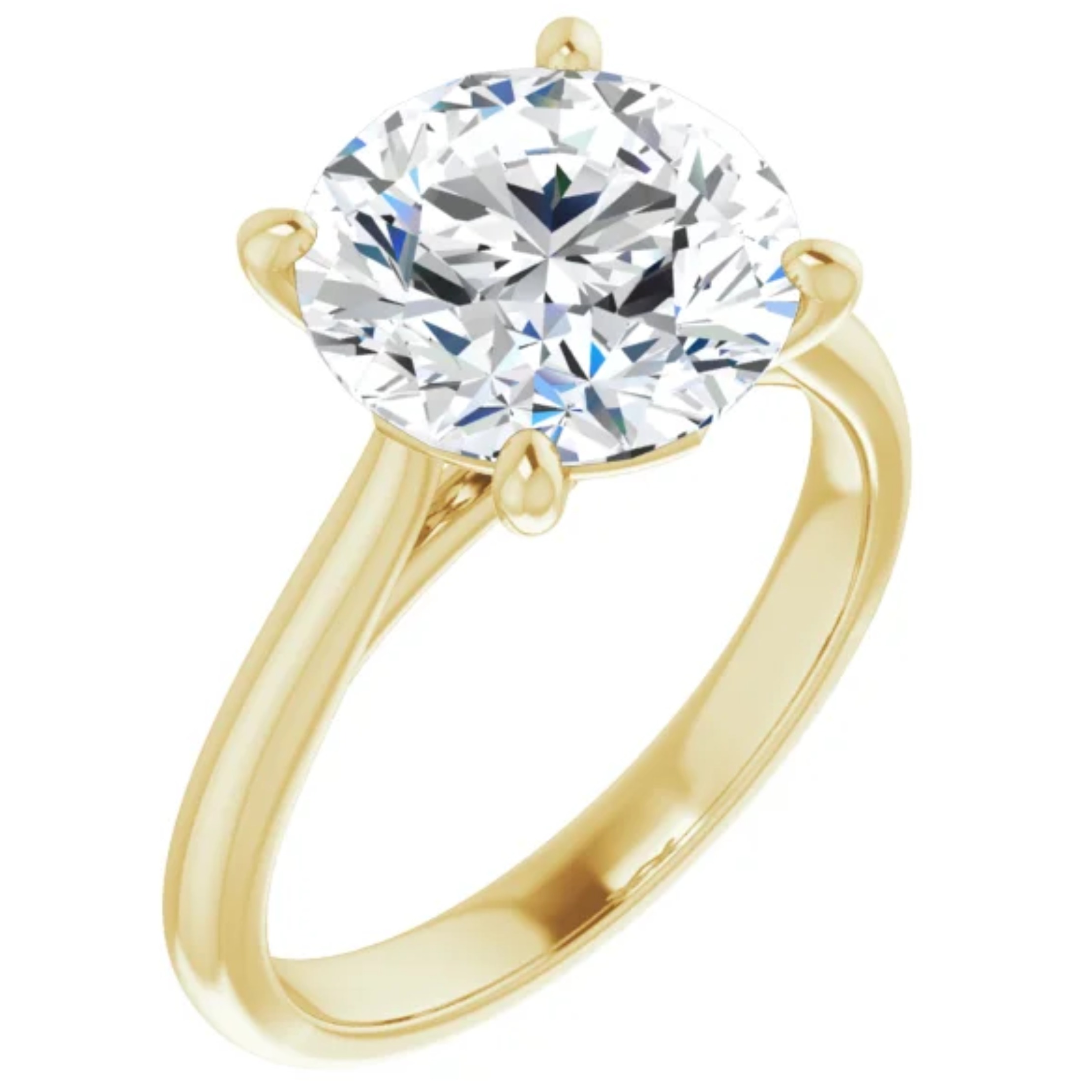 Round 3 Carat Lab Diamond Engagement Ring 14k Yellow Gold 1 3 carat lab diamond engagement ring yellow gold