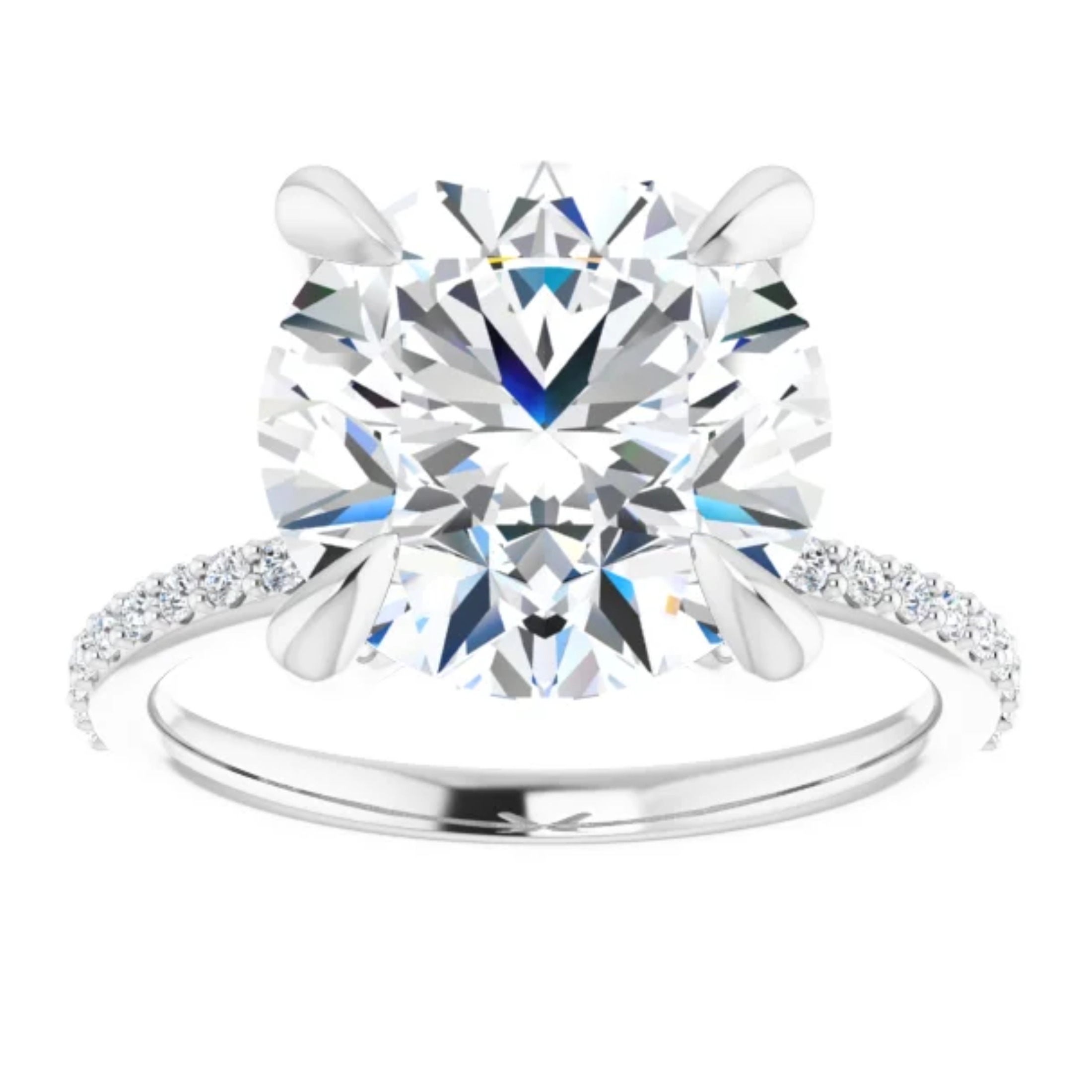 3 Carat Lab Diamond Engagement Ring Solitaire Style 2 3 carat lab diamond engagement ring accent solitaire round