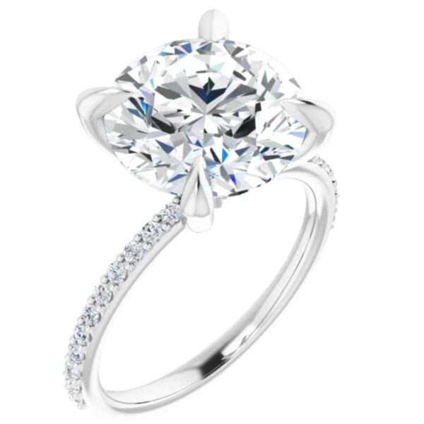 3 carat lab diamond engagement ring accent solitaire