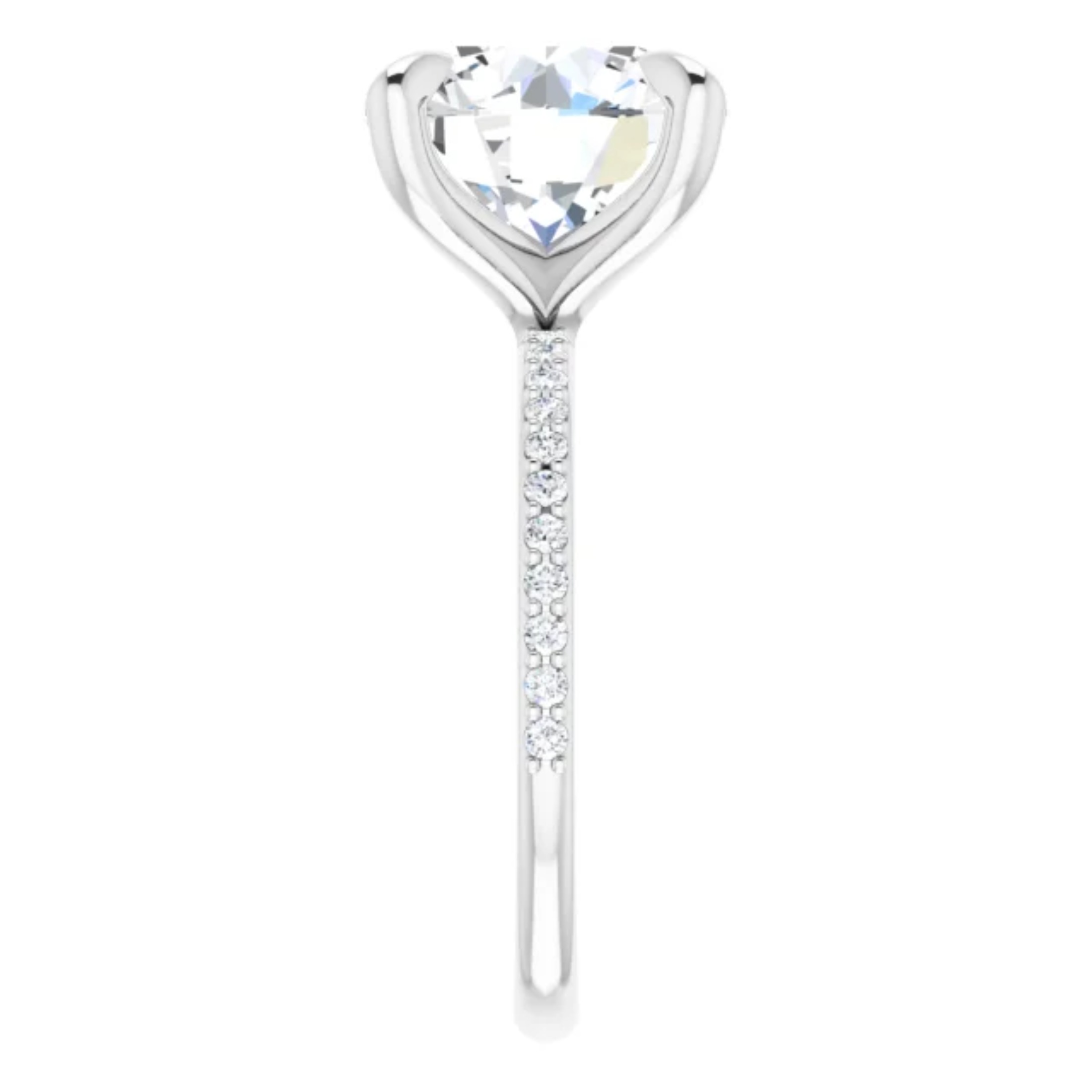 3 Carat Lab Diamond Engagement Ring Solitaire Style 4 3 carat lab diamond engagement ring accent solitaire 18k