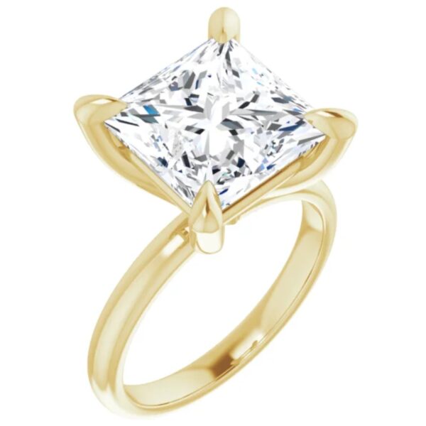 3 carat princess cut lab diamond engagement ring 14k yellow gold