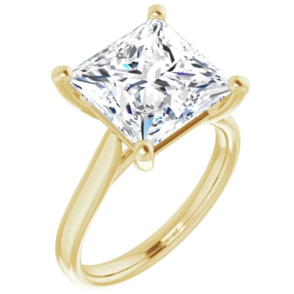 3 carat lab diamond engagement ring princess cut yellow gold
