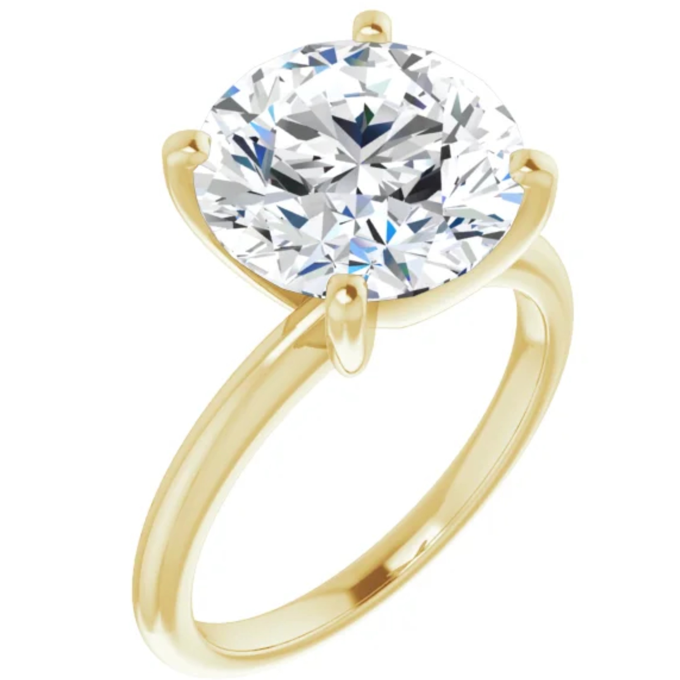 3 Carat Round Lab Diamond Engagement Ring 14k Yellow Gold 1 3 carat round lab diamond engagement ring