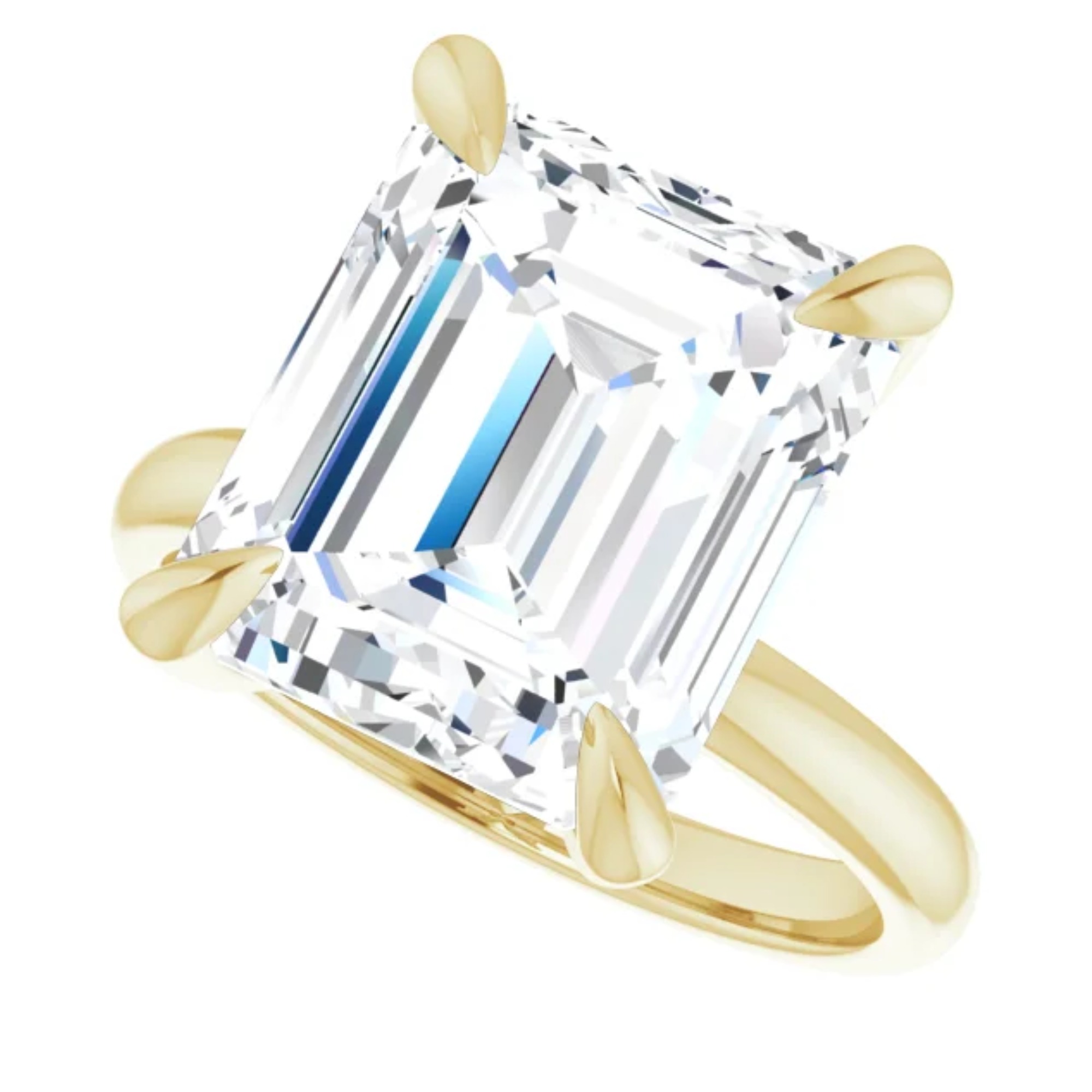 3 Carat Lab Diamond Engagement Ring Emerald Cut 14k Yellow Gold 5 3 carat emerald lab diamond engagement ring 18k yellow gold