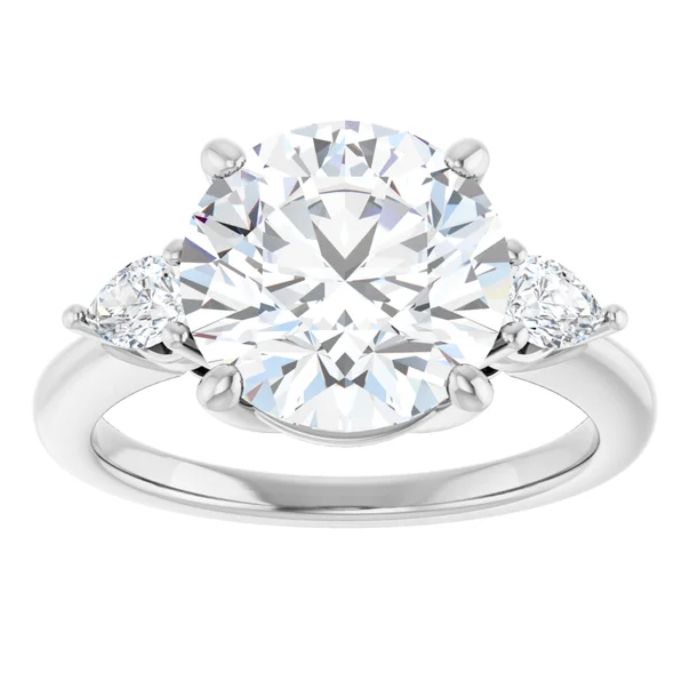Three Stone Lab Diamond Engagement Ring 2 three stone lab diamond engagement ring pear