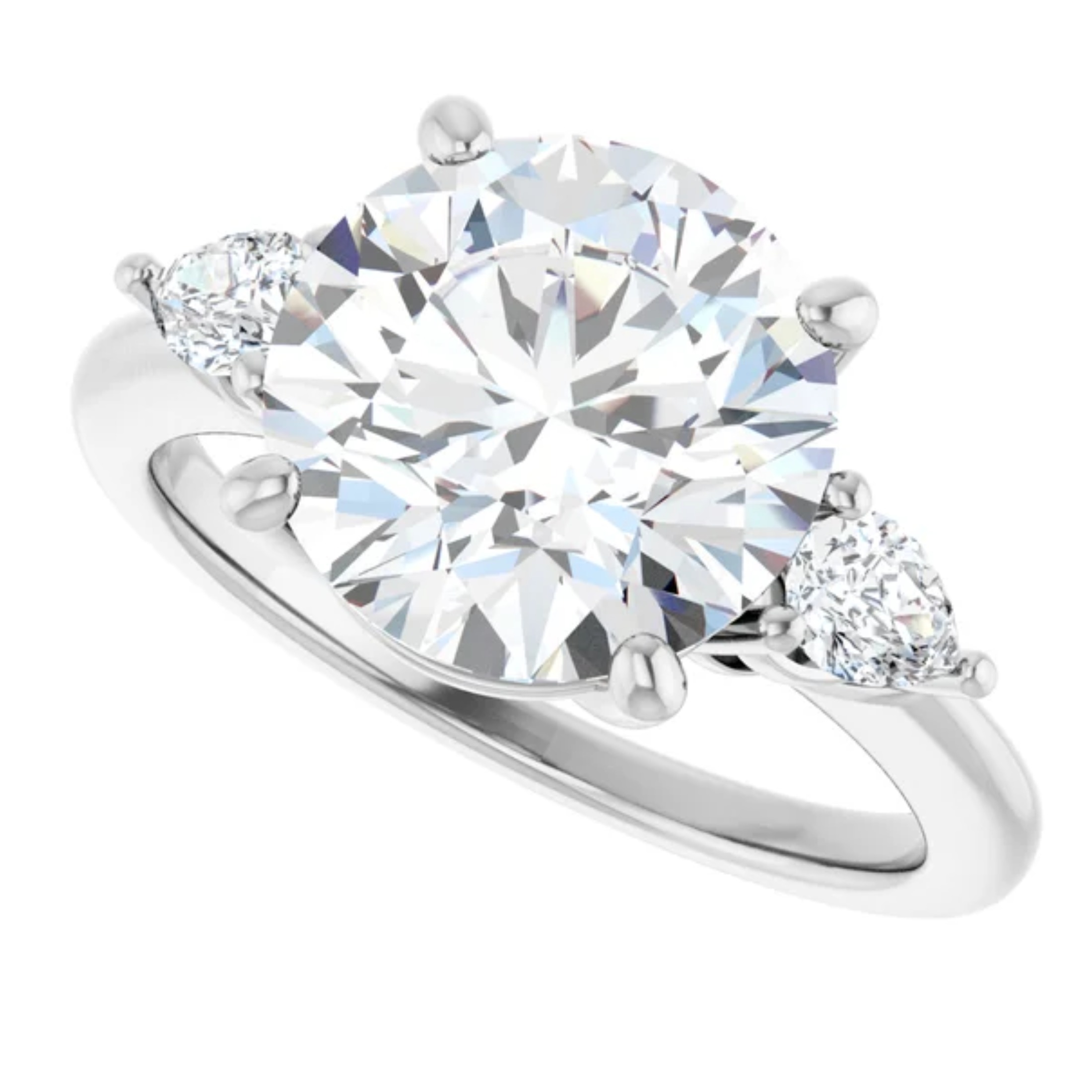 Three Stone Lab Diamond Engagement Ring 5 Three Stone Lab Diamond Engagement Ring - Image 5