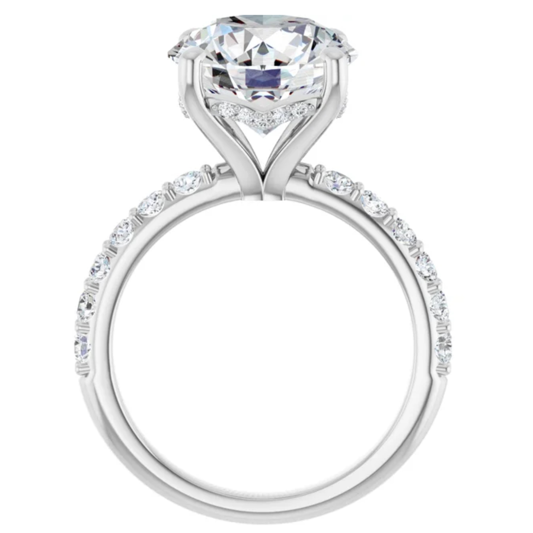 3 Carat Hidden Halo Lab Diamond Engagement Ring 3 hidden halo lab diamond engagement ring 14k white gold