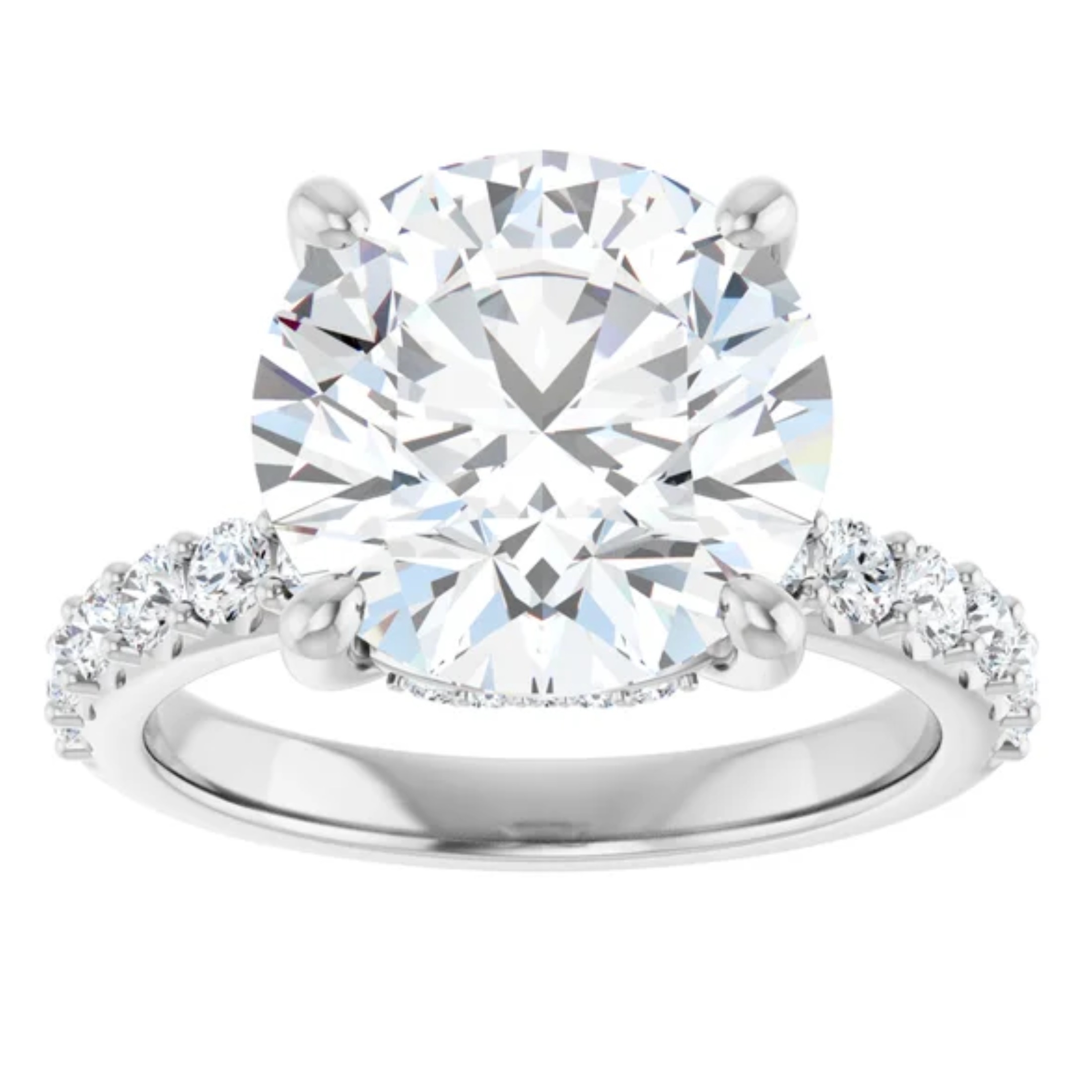 3 Carat Hidden Halo Lab Diamond Engagement Ring 2 hidden halo lab diamond engagement ring 18k white gold