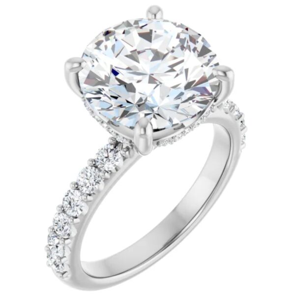 hidden halo lab diamond engagement ring