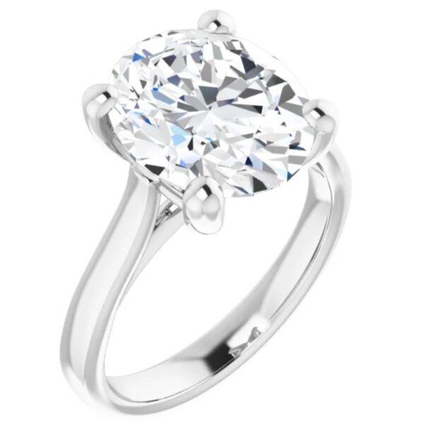 5 Carat Oval Lab Grown Diamond Engagement Ring