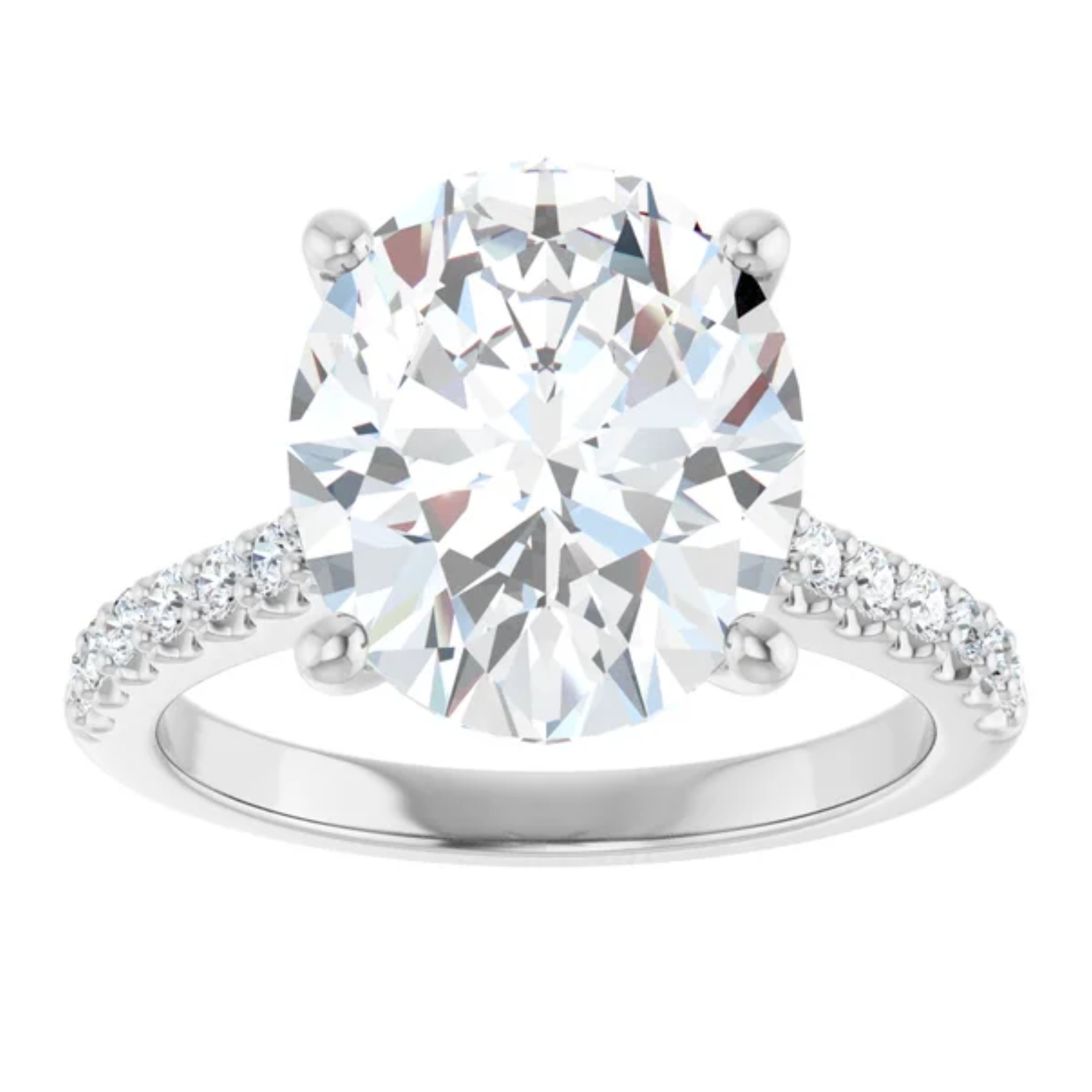 3.30 Carat Oval Lab Grown Diamond Engagement Ring 2 3.30 Carat Oval Lab Grown Diamond Engagement Ring - Image 2