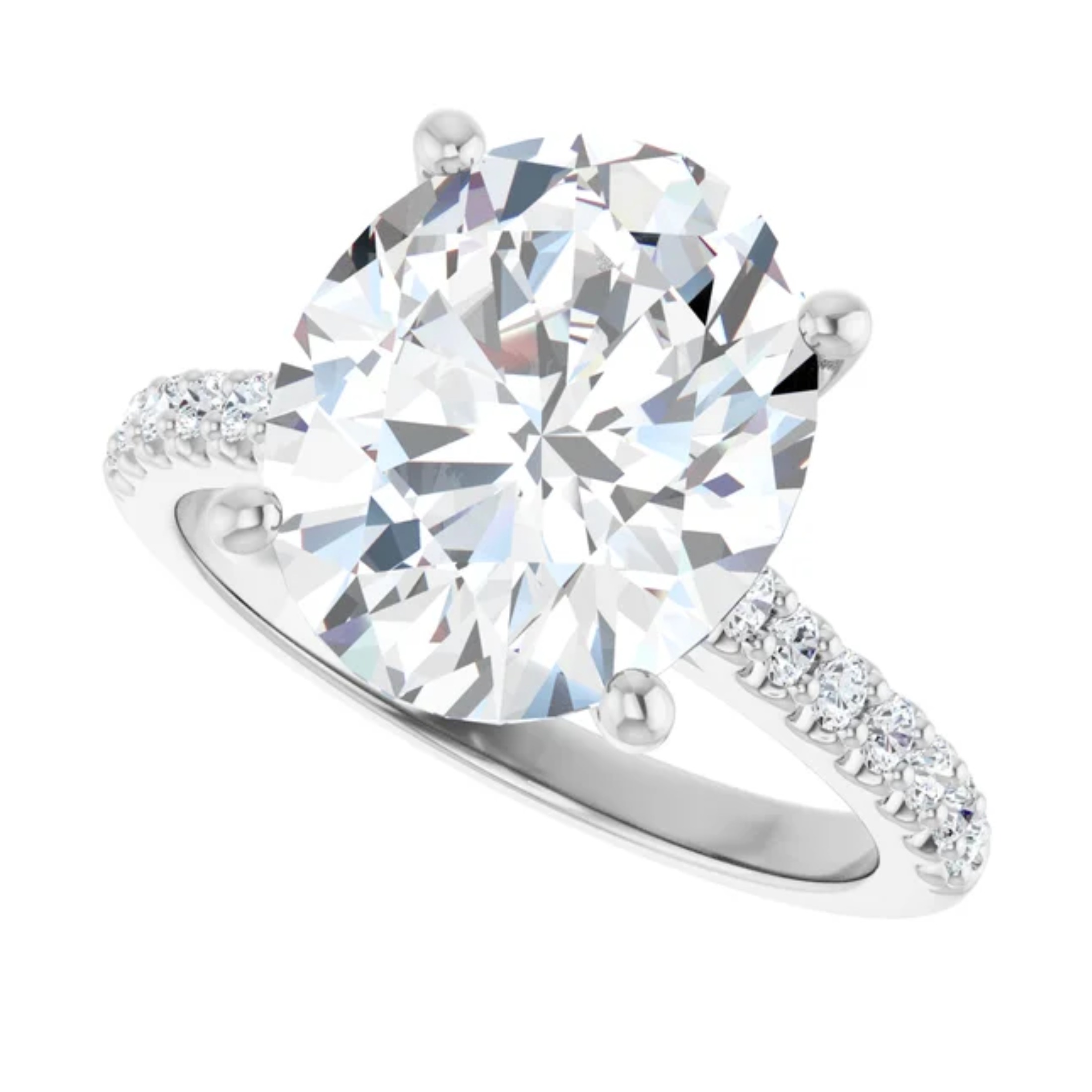 3.30 Carat Oval Lab Grown Diamond Engagement Ring 5 3.30 Carat Oval Lab Grown Diamond Engagement Ring - Image 5