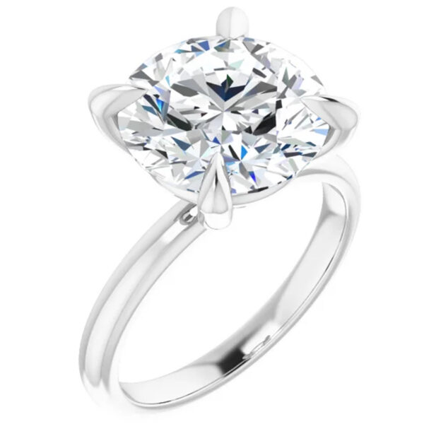 5 Carat Round Lab Grown Diamond Engagement Ring