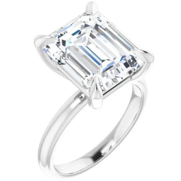 5 Carat Emerald Lab Grown Diamond Engagement Ring
