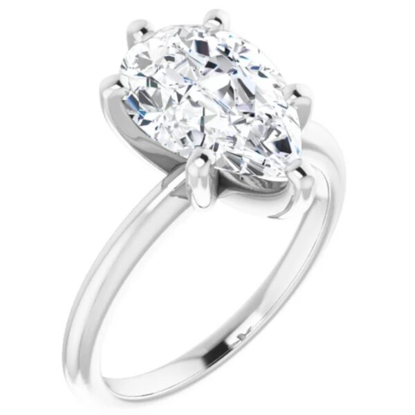 5 Carat Pear Lab Grown Diamond Engagement Ring