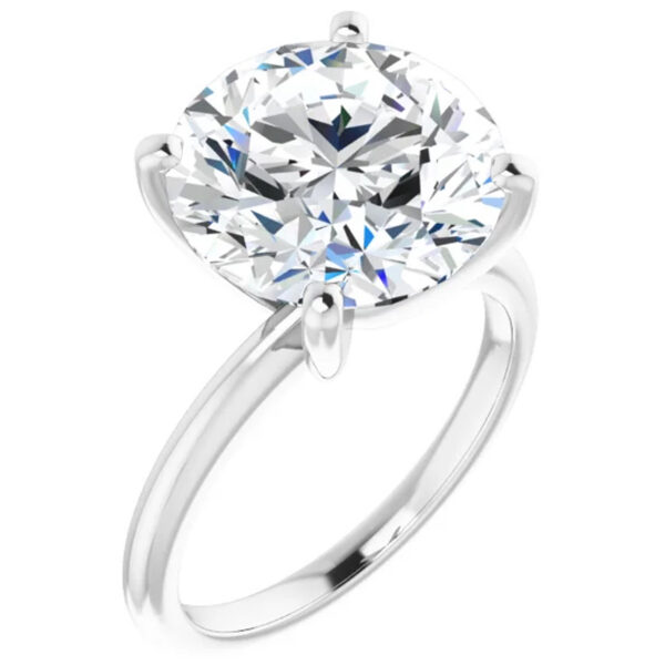5 Carat Round Lab Grown Diamond Engagement Ring