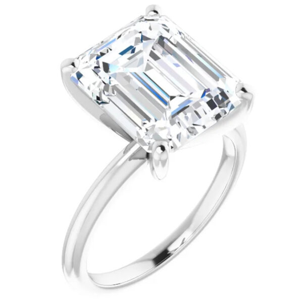 5 Carat Emerald Lab Grown Diamond Engagement Ring
