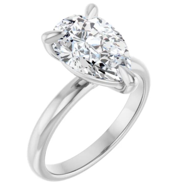 5 Carat Pear Lab Grown Diamond Engagement Ring