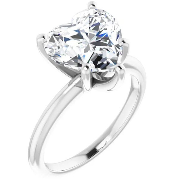 5 Carat Heart Lab Grown Diamond Engagement Ring