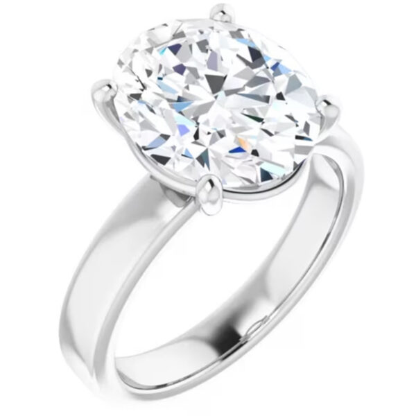 4 Carat Oval Lab Grown Diamond Engagement Ring